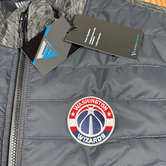 Washington Wizards Jacket New Mens Large Gray Black Levelwear NBA Logo Beta NWT - Picture 3 of 13